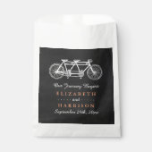 Sachets En Papier Vélo Tandem Sur Mariage Chalkboard (Devant)