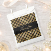 Sachets En Papier Ventilateurs géométriques élégants Gold et Black A (Coupé)