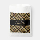 Sachets En Papier Ventilateurs géométriques élégants Gold et Black A (Devant)