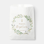 Sachets En Papier verdure couronne Baptême (Devant)