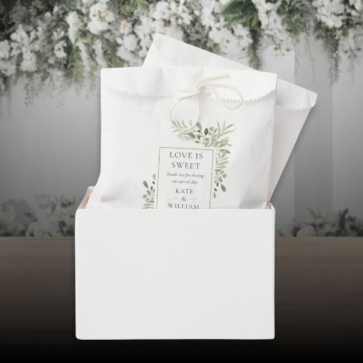 Sachets En Papier Verdure Foliage L'amour est Mariage