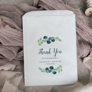 Sachets En Papier Verdure luxuriante et Mariage de Merci Eucalyptus