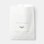 Sachets En Papier Verdure minimale du feuillage Merci Mariage (Devant)