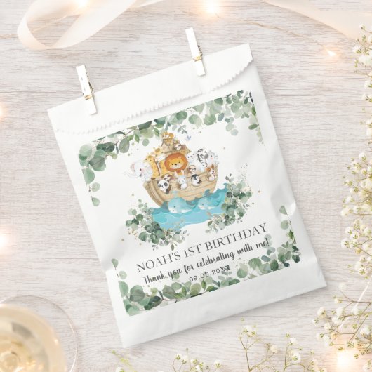 Sachets En Papier Verdure Noah's Ark Cute Animaux Bébé Anniversaire (Coupé)