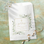 Sachets En Papier Verdure Première communion Gold Script