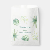 Sachets En Papier Verdure tropicale Aquarelle Baby shower vert (Devant)