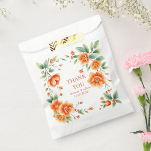 Sachets En Papier Verona coucher de soleil orange cadre mariage Merc