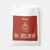 Sachets En Papier Verres à vin pour week-end de célibataire en rouge (Devant)