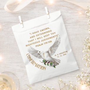 Sachets En Papier Verset d'écriture de confirmation de colombe