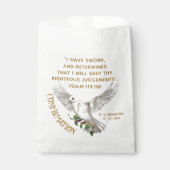 Sachets En Papier Verset d'écriture de confirmation de colombe (Devant)