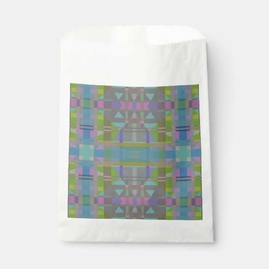 Sachets En Papier Vert bleu violet géométrique (Devant)