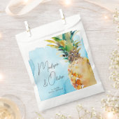 Sachets En Papier Vibrant Mariage d'aquarelle à ananas tropicale (Coupé)