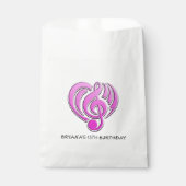 Sachets En Papier Vibrations Amour musical Coeur rose Note DJ (Devant)