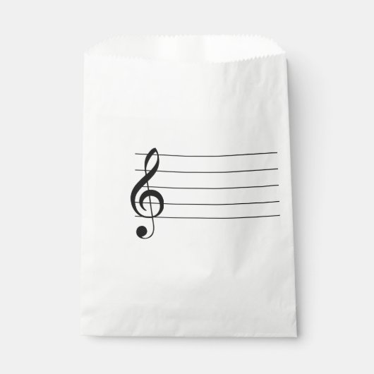 Sachets En Papier Vide Personnel Treble Clef Musical Faveur Sac (Devant)