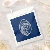 Sachets En Papier Vierge Marie, dentelle blanche, bleu marine (Coupé)