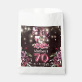 Sachets En Papier Vin Magenta personnalisé 70e anniversaire (Devant)
