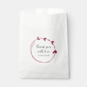 Sachets En Papier Vin Rouge simple coeur Mariage de couronne (Devant)