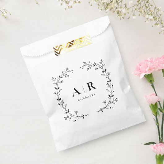 Sachets En Papier Vine Scroll Mariage Traite Sack, Cookie ou Goody (Scellé)