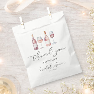 Sachets En Papier Vino aquarelle avant Vows Fête des mariées