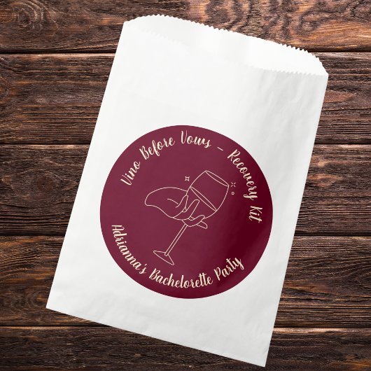 Sachets En Papier Vino Avant Vows Kit de récupération Bachelorette