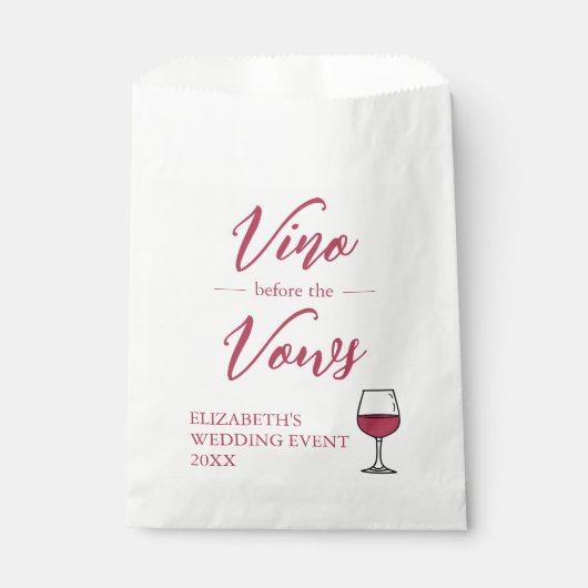 Sachets En Papier Vino Before The Vows Réception de Mariage / Enterr (Devant)