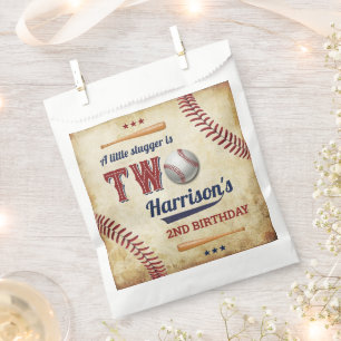 Sachets En Papier Vintage Baseball Boys 2e anniversaire