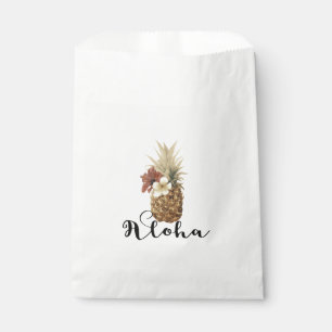 Sachets En Papier Vintage Floral Faveur Tropicale Ananas Hibiscus
