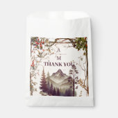 Sachets En Papier Vintage Forêt de montagne Mariage À feuillage pers (Devant)