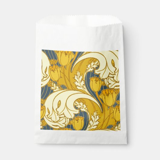 Sachets En Papier Vintage Tulip Blue Gold Motif (Devant)