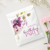 Sachets En Papier Violet Magenta Purple Floral fête d'anniversaire (Scellé)