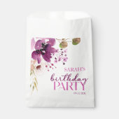 Sachets En Papier Violet Magenta Purple Floral fête d'anniversaire (Devant)