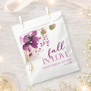 Sachets En Papier Violet Violet Floral Chute En Amour Fête des marié