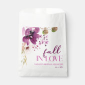 Sachets En Papier Violet Violet Floral Chute En Amour Fête des marié (Devant)