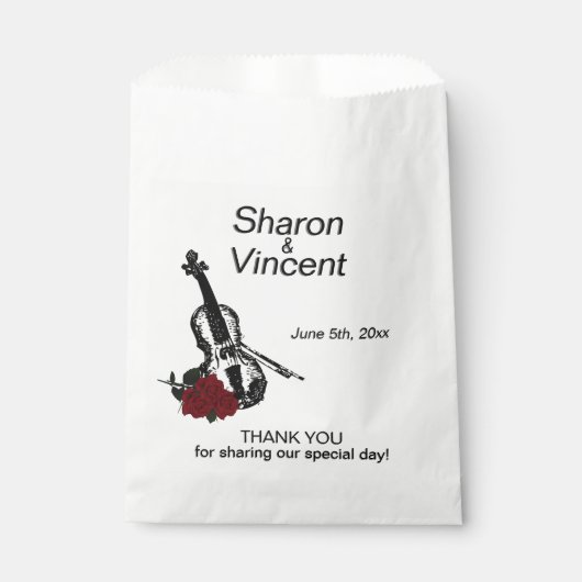 Sachets En Papier Violon Merci (Devant)