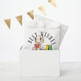 Sachets En Papier Vœux de fin d'études Peanuts Snoopy lisant