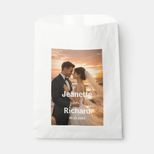 Sachets En Papier Vœux de mariage sur la plage au coucher du soleil