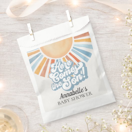 Sachets En Papier Voici le Baby shower garçon Son Sunshine (Coupé)