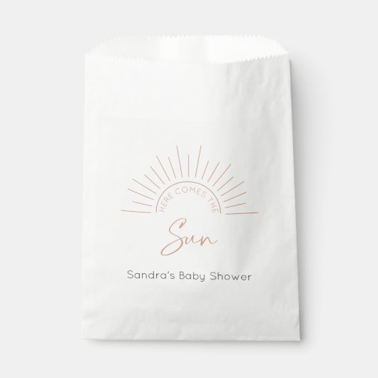 Sachets En Papier Voici Le Baby shower Moderne Sun Boho (Devant)