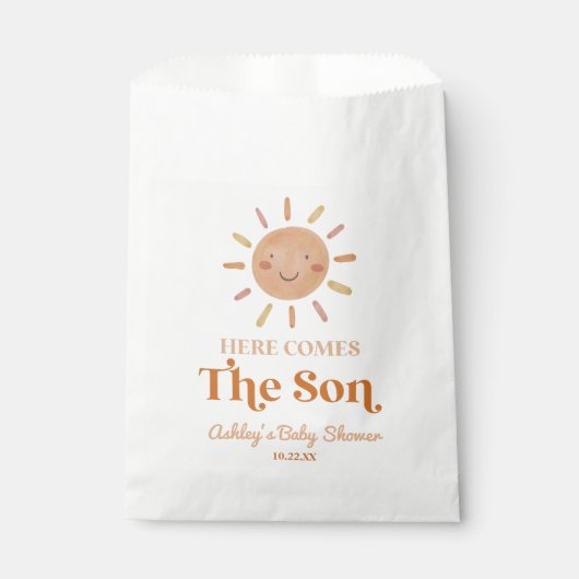 Sachets En Papier Voici Le Baby shower Son Boho Bohemian Retro (Devant)