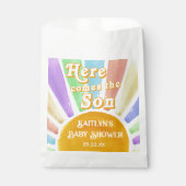 Sachets En Papier Voici Le Baby shower Son Retro Boys (Devant)