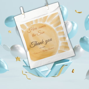 Sachets En Papier Voici le Baby shower Son Sunshine Yellow Ray