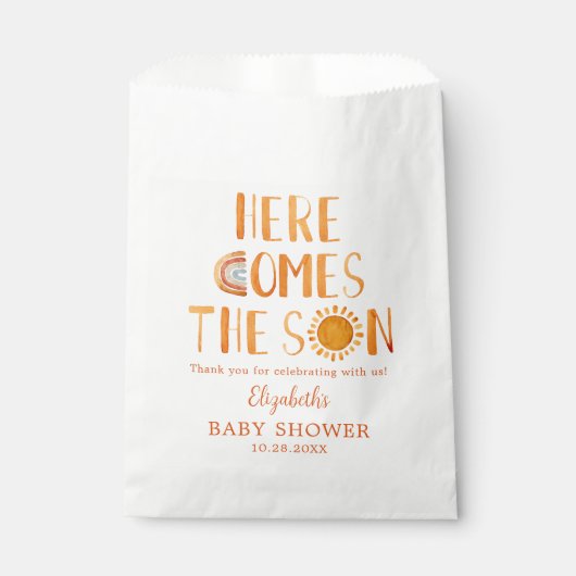 Sachets En Papier Voici Le Fils Baby shower Merci (Devant)