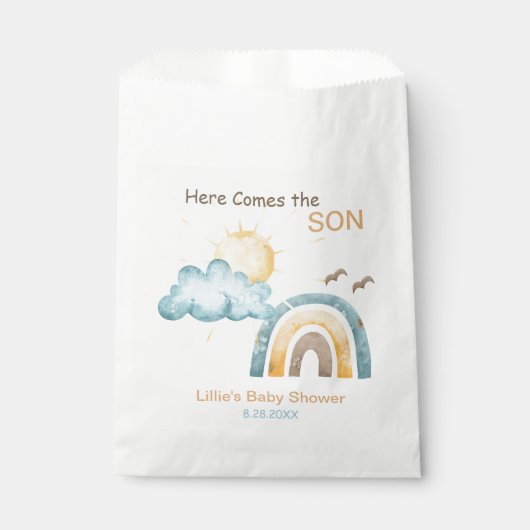 Sachets En Papier Voici Les Plaques De Papier Son Baby shower (Devant)