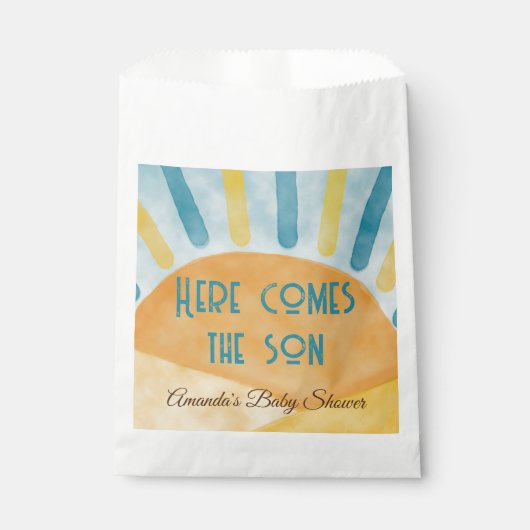 Sachets En Papier Voici Sunshine Blue Ray Baby shower Cadeau (Devant)