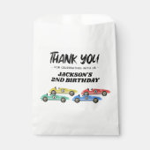 Sachets En Papier Voiture de course Anniversaire Merci (Devant)