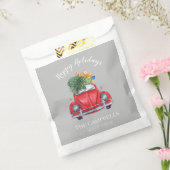 Sachets En Papier Voiture rouge et arbre de Noël personnalisable (Scellé)