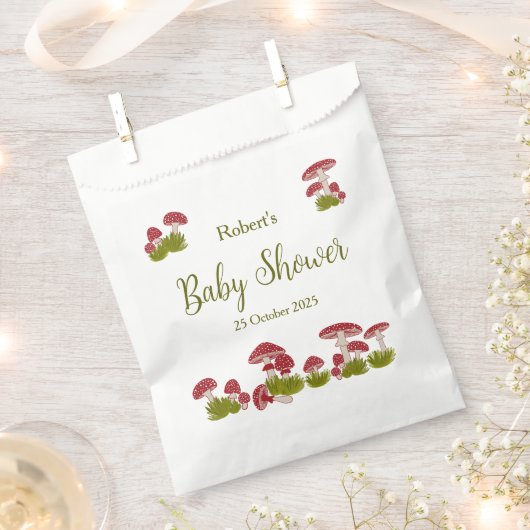 Sachets En Papier Voler Champignons Goblincore Green Baby shower Cad (Coupé)