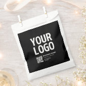 Sachets En Papier Votre logo avec QR code et texte modifiables (Coupé)