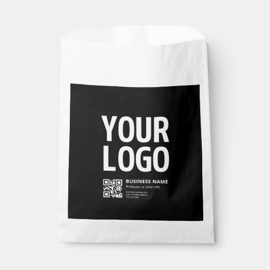 Sachets En Papier Votre logo avec QR code et texte modifiables (Devant)