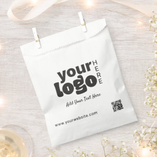 Sachets En Papier Votre logo ici Code QR Moderne Minimaliste Simple